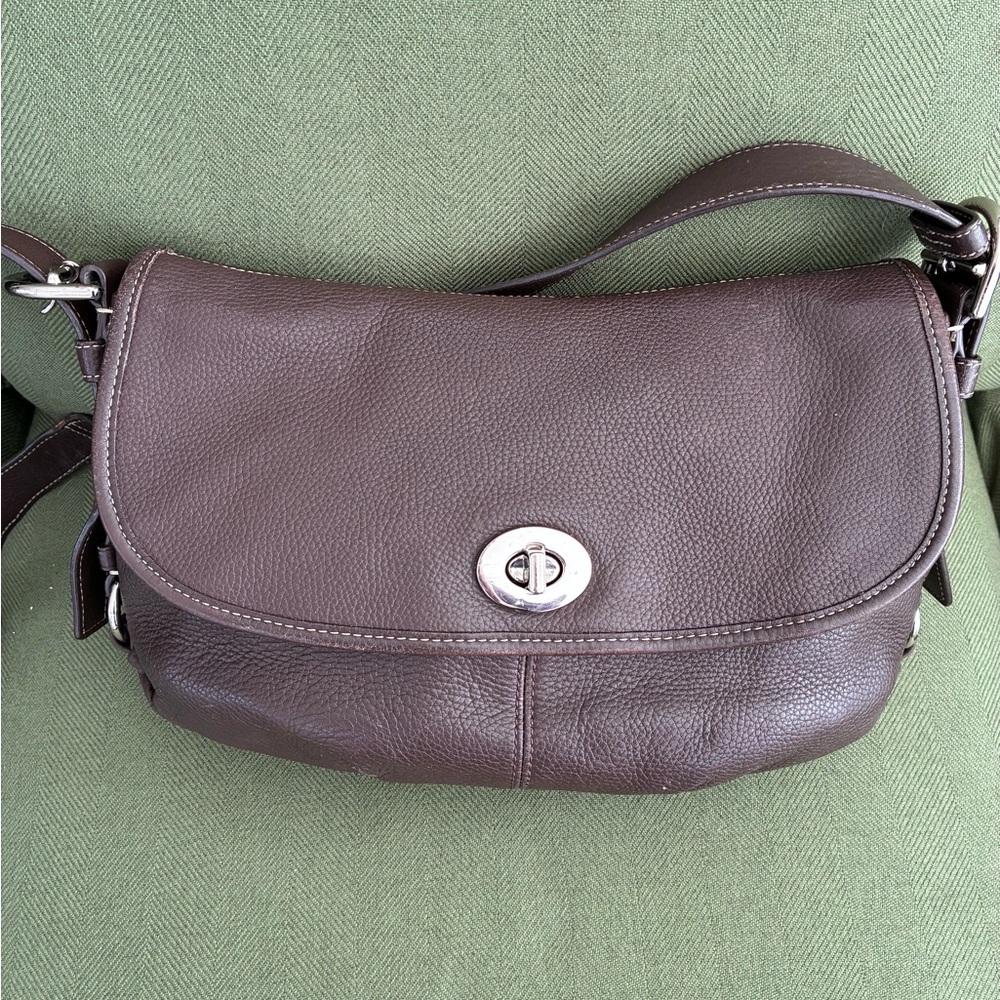 Coach Legacy Flap Brown Leather Shoulder Bag